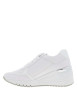 Thumbnail Baskets basses blanches à semelle à talon compensé haut, à lacets et zip latéral - Image 3