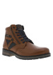 Thumbnail Bottines en cuir cognac à talon décroché bas avec des lacets plats et un zip - Image 11