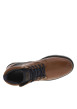 Thumbnail Bottines en cuir cognac à talon décroché bas avec des lacets plats et un zip - Image 12