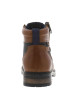 Thumbnail Bottines en cuir cognac à talon décroché bas avec des lacets plats et un zip - Image 14