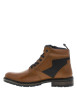 Thumbnail Bottines en cuir cognac à talon décroché bas avec des lacets plats et un zip - Image 3
