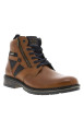 Thumbnail Bottines en cuir cognac à talon décroché bas avec des lacets plats et un zip - Image 4