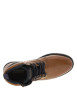 Thumbnail Bottines en cuir cognac à talon décroché bas avec des lacets plats et un zip - Image 5