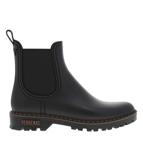 Boots noir mat, à trépointe beige, talon...