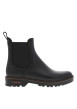 Thumbnail Boots noir mat, à trépointe beige, talon décroché bas et soufflet élastiqué