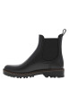 Thumbnail Boots noir mat, à trépointe beige, talon décroché bas et soufflet élastiqué - Image 2
