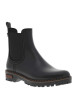 Thumbnail Boots noir mat, à trépointe beige, talon décroché bas et soufflet élastiqué - Image 3