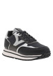 Thumbnail Baskets running noires avec bandes argentées à talon compensé bas - Image 3