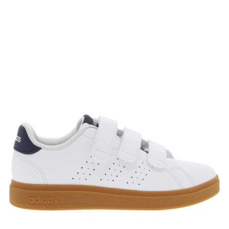 Tennis blanches à semelle marron avec 3 bandes...