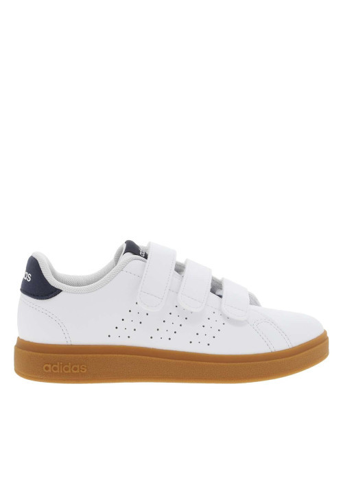 Tennis blanches à semelle marron avec 3 bandes...