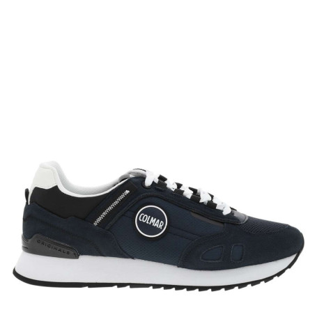 Baskets en cuir bleu marine avec un talon plat...