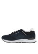 Thumbnail Baskets en cuir bleu marine avec un talon plat et des lacets - Image 2