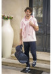 Thumbnail Baskets en cuir bleu marine avec un talon plat et des lacets - Image 6