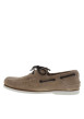 Thumbnail Mocassins bateau en cuir beige à semelle plate avec des lacets cuir - Image 2