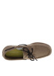 Thumbnail Mocassins bateau en cuir beige à semelle plate avec des lacets cuir - Image 4