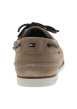 Thumbnail Mocassins bateau en cuir beige à semelle plate avec des lacets cuir - Image 6