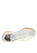 Thumbnail Baskets blanches à talon plat avec des lacets et des bandes bleues - Image 4
