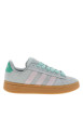 Thumbnail Baskets tennis en cuir vert à talon plat avec des larges lacets