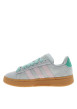 Thumbnail Baskets tennis en cuir vert à talon plat avec des larges lacets - Image 2
