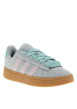 Thumbnail Baskets tennis en cuir vert à talon plat avec des larges lacets - Image 3