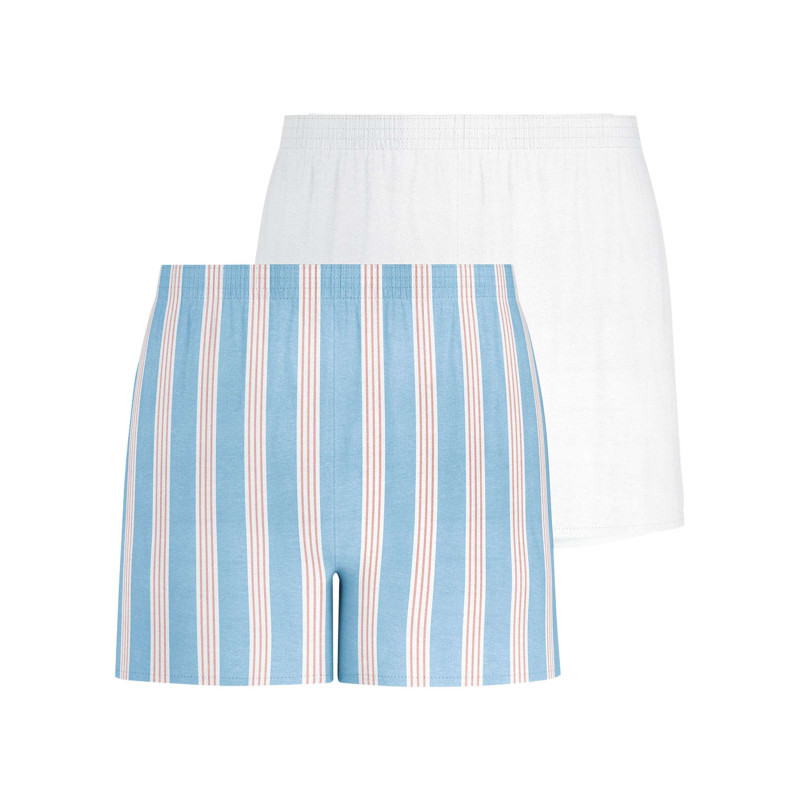 Eminence - Lot De 2 Boxers Longs En Coton Multicolores Unis Avec Une Taille élastiquée - Multicolore Eminence - Lot De 2 Boxers Longs En Coton Multicolores Unis Avec Une Taille élastiquée - Multicolore