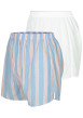 Thumbnail Lot de 2 boxers longs en coton multicolores unis avec une taille élastiquée - Image 3