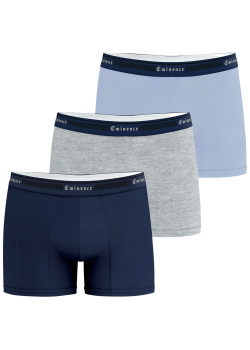 Lot de 3 boxers en coton multicolores unis avec le nom de la marque