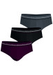 Thumbnail Lot de 3 slips en coton multicolores unis pourvus d'une taille élastiquée