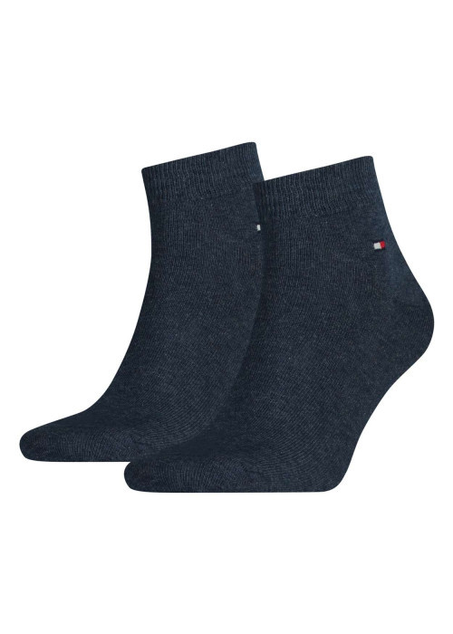 Lot de 2 paires de chaussettes basses marine en coton mélangé unies