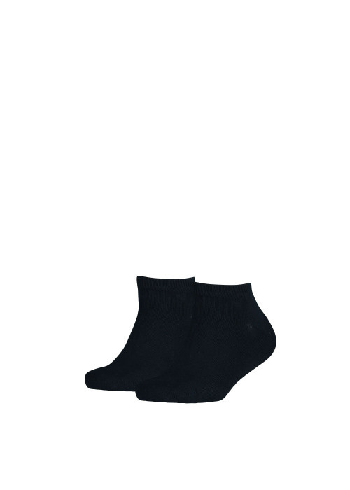 Lot de 2 paires de chaussettes basses en coton mélangé marine unies identiques