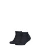 Thumbnail Lot de 2 paires de chaussettes basses en coton mélangé noires unies logo imprimé à l'arrière