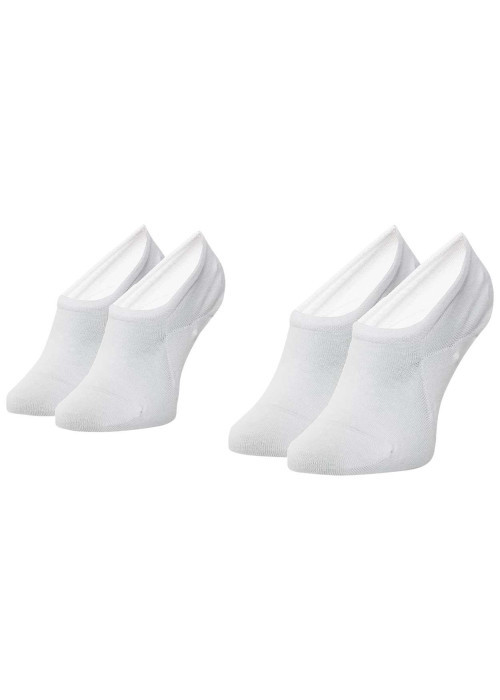 Lot de 2 paires de chaussettes basses en coton mélangé blanches coupe courte