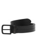 Thumbnail Ceinture en cuir de buffle noire unie avec une boucle métallique