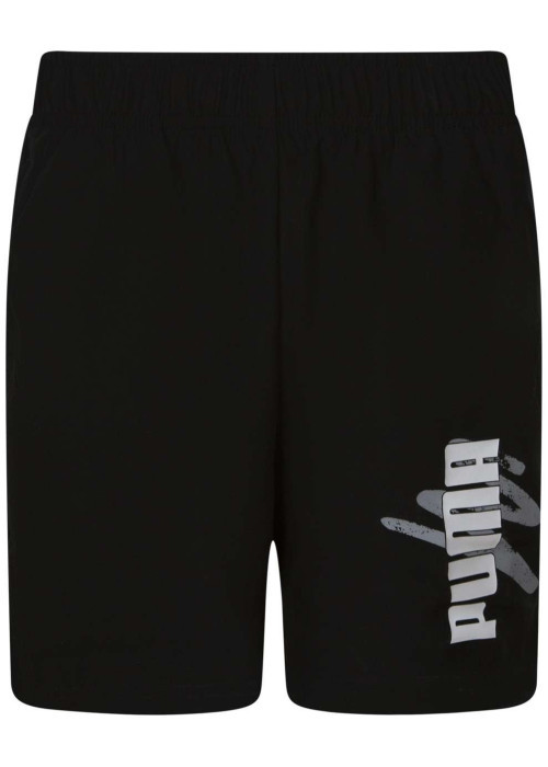 Short de bain noir avec une ceinture élastiquée...