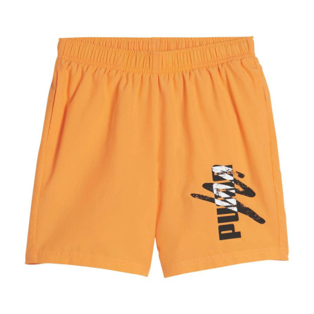 Short de bain orange avec une coupe courte et...