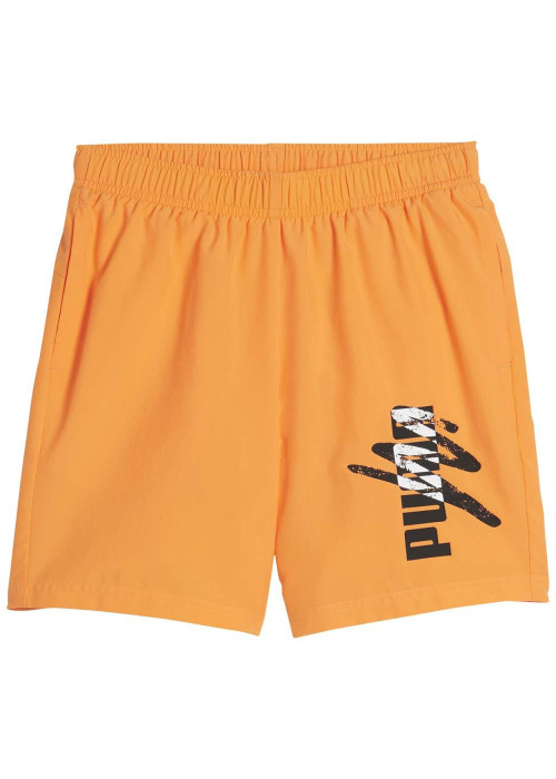 Short de bain orange avec une coupe courte et...