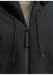 Thumbnail Blouson imperméable noir uni à coupe droite avec un col à capuche - Image 2