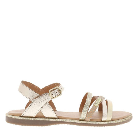 Nu-pieds Inaya E en cuir dorés avec une boucle...