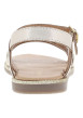 Thumbnail Nu-pieds Inaya E en cuir dorés avec une boucle à ardillon et fines brides - Image 6