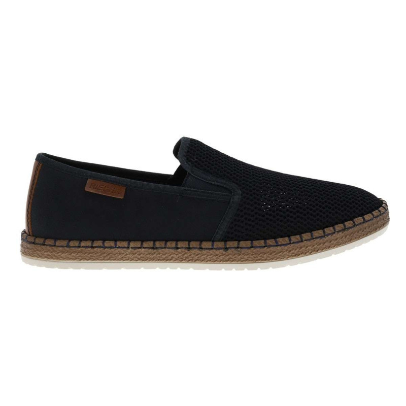 Rieker® - Espadrilles Homme Marine Unies En Toile Et à Semelle à Corde - Bleu