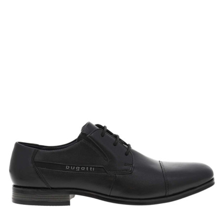 Derbies en cuir noir à talon décroché bas et à...