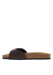 Thumbnail Mules aspect cuir grainé marron à semelle nubuck ergonomique en liège résiné - Image 2