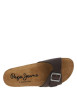 Thumbnail Mules aspect cuir grainé marron à semelle nubuck ergonomique en liège résiné - Image 4