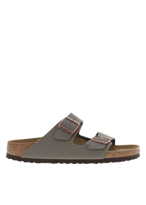 Mules Arizona kaki avec 2 boucles à ardillon bronze et logo sur le côté