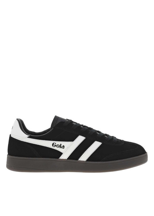 Baskets tennis en croûte de cuir noires à talon plat et à lacets plats noirs