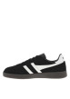 Thumbnail Baskets tennis en croûte de cuir noires à talon plat et à lacets plats noirs - Image 2