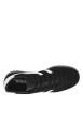 Thumbnail Baskets tennis en croûte de cuir noires à talon plat et à lacets plats noirs - Image 4