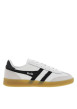 Thumbnail Baskets tennis en cuir blanches plates à lacets plats blancs avec bandes noires