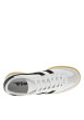 Thumbnail Baskets tennis en cuir blanches plates à lacets plats blancs avec bandes noires - Image 4
