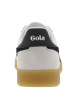 Thumbnail Baskets tennis en cuir blanches plates à lacets plats blancs avec bandes noires - Image 6